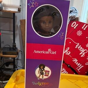 American Girl Doll in Purple and Red Box
